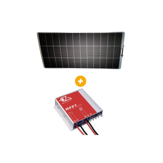 pack panneau solaire semi-flex perc + régulateur mppt panneau 100w / régulateur 10a - eza