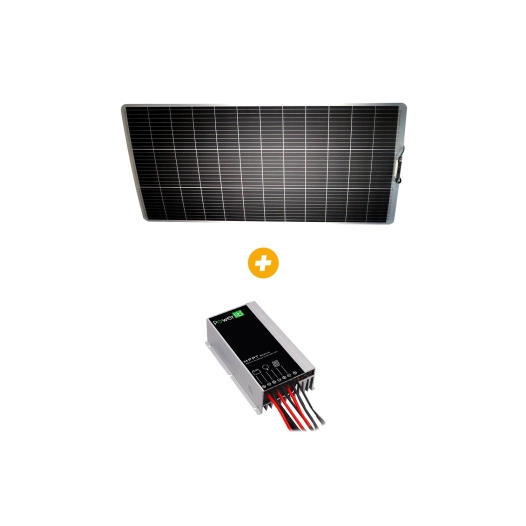pack panneau solaire semi-flex perc + régulateur mppt panneau 180w / régulateur 10a - eza