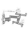 EXO 400TW3 support mural aluminium inclinable et orientable - Déport 538 mm - 2 bras - ERARD