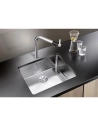 CUVE, A INTEGRER SOUS PLAN, EN ACIER INOX LISSE, BLANCO ANDANO 500 U, 1 CUVE, SANS EGOUTTOIR, VIDAGE 90 MM INFINO MANUEL - BLANC