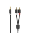 Câble audio stéréo 3.5 mm Mâle 2x RCA Male Plaqué or 2.00 m Rond Anthracite Boite avec Fenêtre - NEDIS