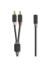 Câble audio stéréo 2x RCA Male 3.5 mm Femelle Plaqué or 0.20 m Rond Anthracite Boite avec Fenêtre - NEDIS