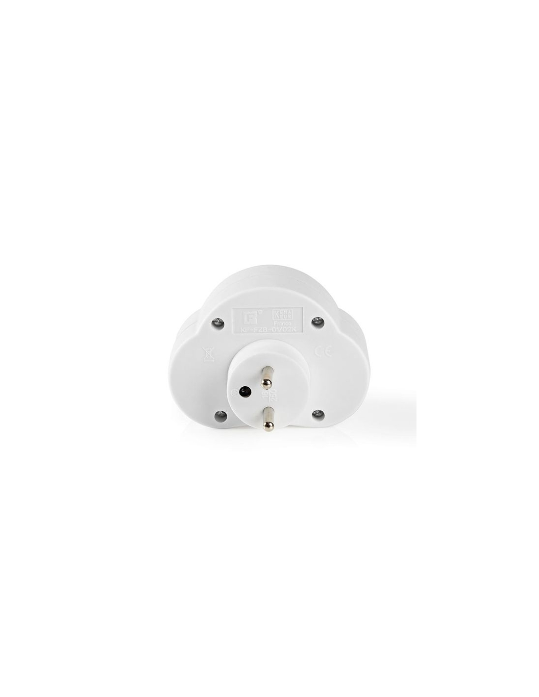 Adaptateur Prise Murale 2 Prises Type E (CEE 7/6) – 250V 16A 3500W, Avec Interrupteur, Blanc, Pour France (hors Corse/Monaco)
