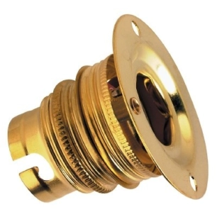 Douille b22 acier laitonné patère à embase v double bague