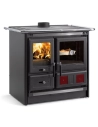 Largeur 97,5 cm - 9,5 kW-Rdt : 86,7 % - Bûches 30 cm - Portes vitrées - Noir - NORDICA