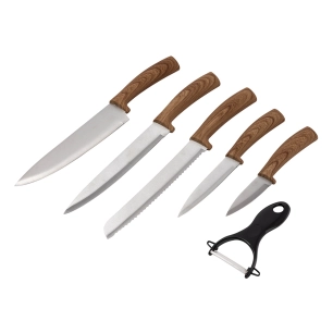 ensemble de couteaux et épulleur en acier inoxydable, 6 pcs