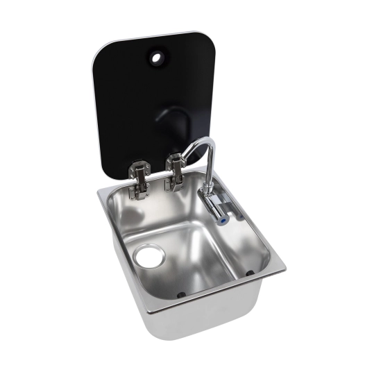 evier en acier inoxydable avec couvercle + robinet 261x322 - navy load