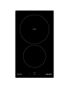Domino induction 30 cm - 2 zones dt 1x Ø 22cm 2 kW - Commandes sensitives - Noir - GLEM