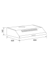 Hotte casquette 250 m3 - 3 vitesses - Filtres métal + charbon - Eclairage LED - 60 cm - Noir - GLEM