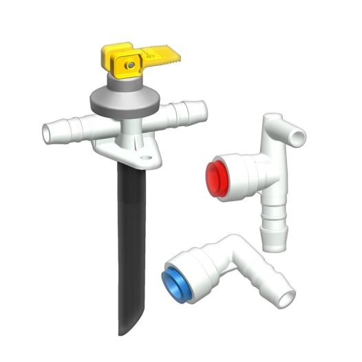 raccordement eau boiler soupape de vidange et raccords coudés pour tuyaux d'au diam. 10mm - truma