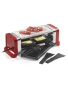 Service à raclette / gril /pierre - 350W - 2 poêlons - 2 spatules - Rouge - KITCHENCHEF