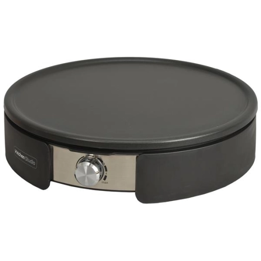 Crêpière format pro - 1500 W - Plaques anti-adhésive pour 1 crêpe 37 cm ou 5 crêpes 11 cm - noir - KITCHENCHEF