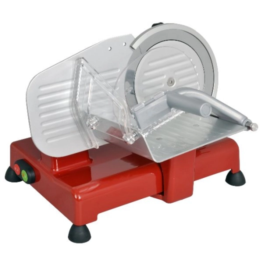 Trancheuse Pro - 110 W - Moteur asynchrone - Lame 19,5 cm inox - Coupe réglable de 0 à 1,5 cm-Rouge - KITCHENCHEF