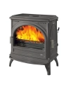 08 KW- Rdt: 76% - CO: 0,13% - B. 57 cm-PETIT CARVIN-Thermostat-Fonte-Peint anthracite - GODIN