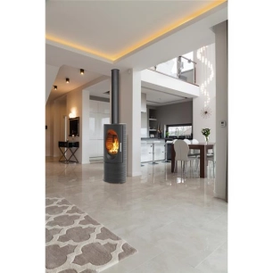 7 KW- Rdt: 76% - CO: 0,12% - Bûches 33 cm - TALISMAN - Ø 42 cm - Peint noir - GODIN