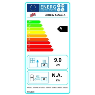 9 kW- Rdt:76,7% - B.50 cm - COGGIA - Etanche - Sur pied - 3 vitres - Tout fonte - GODIN