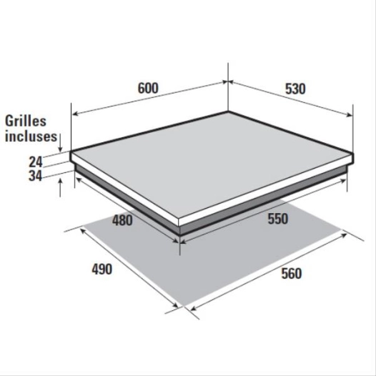 brandt table de cuisson gaz bpe6410w - brandt