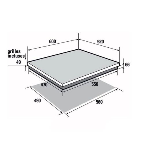 INDUCTION/GAZ-2 induction Ø 18 cm 2,8 kW + 2 gaz-(Grilles fontes-All. 1 main)-Noir - SAUTER