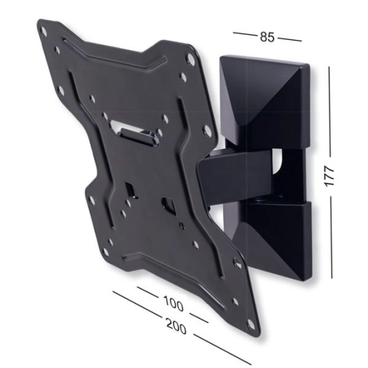 Support mural inclinable et orientable - 19''-43'' - 30 KG - Vesa 200x200 - MEDIAFIX