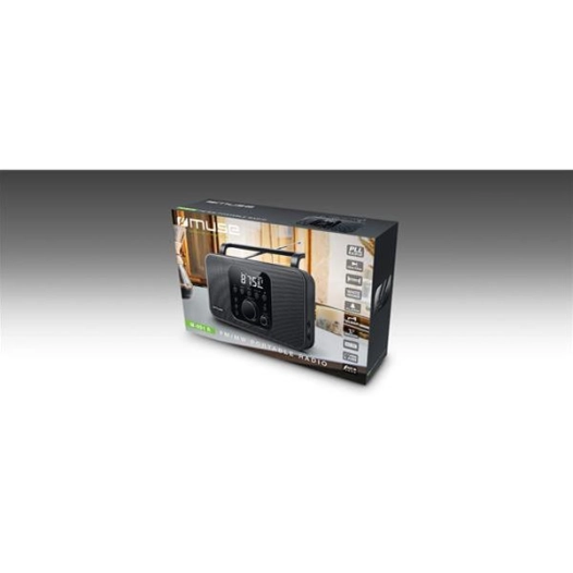 Radio portable, - Tuner PLL AM / FM - 20 présélections - Fonction radio-réveil - Prise casque et auxiliaire - Alimentati - MUSE