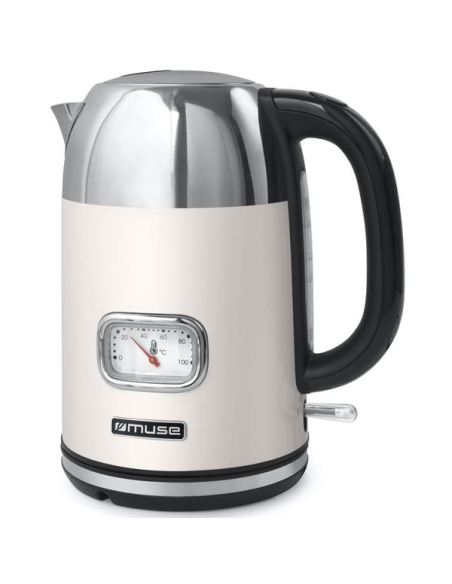 1,7 L-2200 W-Cadran rétro - Arrêt auto-Filtre antitartre amovible-Crème inox - MUSE