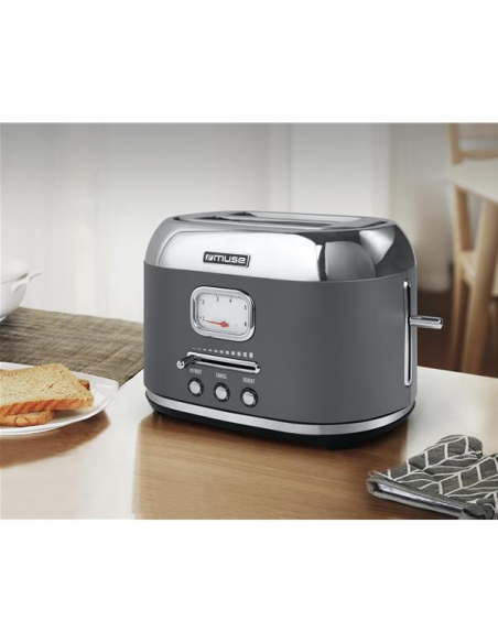 1000 W-2 fentes-TH-Décongélation-Réchauffage-Remontée haute-Gris inox - MUSE