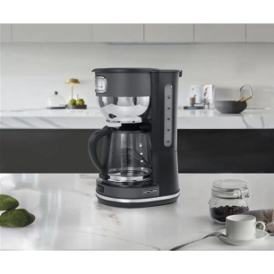 10 tasses-1000 W-Cadran rétro- Arrêt auto-Porte-filtre amovible-Gris inox - MUSE