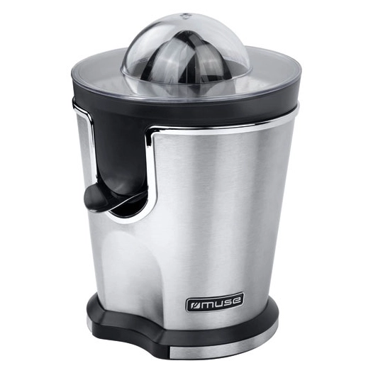 Presse-agrumes - 160 W - 2 cônes - Filtre et bec verseur inox-Gris - MUSE