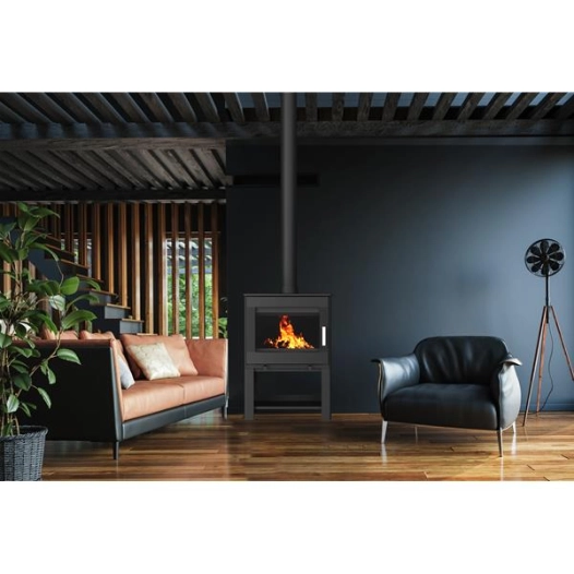 8,7 kW - Rdt: 77 % - Foyer vermiculite - Bûches 50 cm - Etanche - Bûcher - Tout fonte - SUPRA