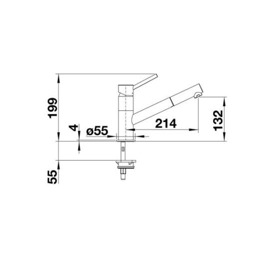 MITIGEUR, MONOTROU AVEC BEC TUBE ORIENTABLE, BLANCO KANO-S, AVEC DOUCHETTE,COULEUR CHROME, GARANTIE 2 ANS, - BLANCO