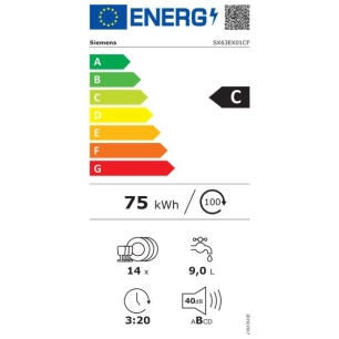 siemens lave-vaisselle tout-intégrable sx63ex01cf - siemens
