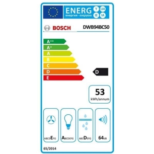 330 m3-3 vitesses-Boutons poussoirs-Filtres métal-L 90 cm-Eclairage LED-Décor Box-Inox - BOSCH