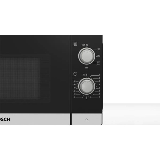20 L 800 W - Mécanique - 5 puissances - Minuterie 60 min - Cavité laquée - Noir/inox - BOSCH