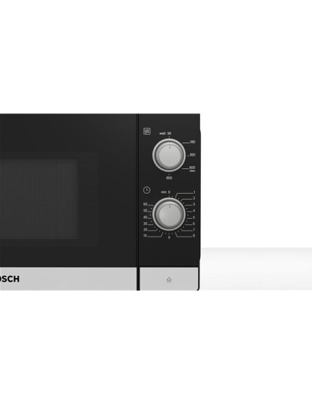 20 L 800 W - Mécanique - 5 puissances - Minuterie 60 min - Cavité laquée - Noir/inox - BOSCH