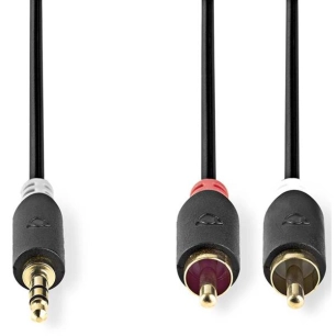 Câble audio stéréo - 3.5 mm Mâle - 2x RCA Male - Plaqué or - 5m - NEDIS