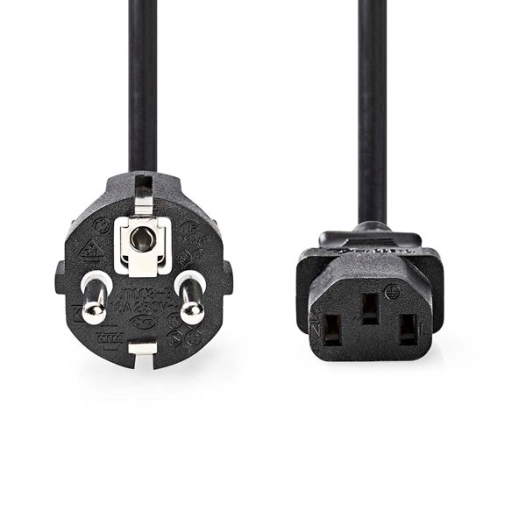 Câble d'alimentation 5.00 m avec prise de terre mâle IEC-320-C13 Droit Droit Plaqué nickel Rond PVC Noir - NEDIS