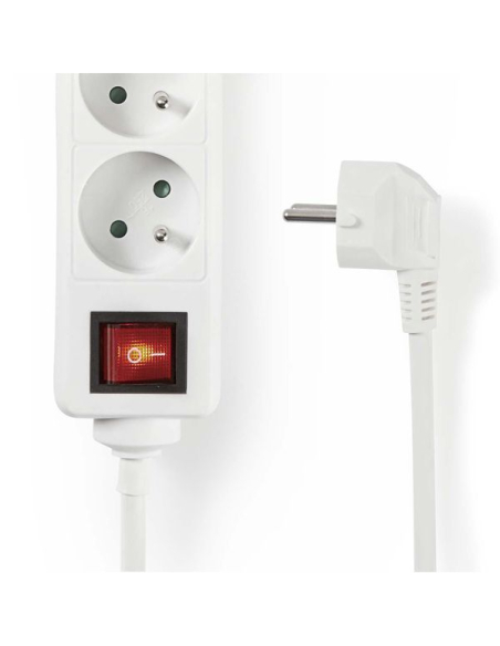 BLOC 6 PRISES AVEC INTERRUPTEUR Type E (CEE 7/6) 1.50 m 3680 W 16 A Type de mise à la terre: Broche terre 230 - NEDIS