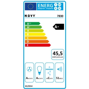 Hotte aspirante 808 m3 - 4 vit.- Aspi périphérique - Eclairage LED - Vision noir 90 cm - NOVY