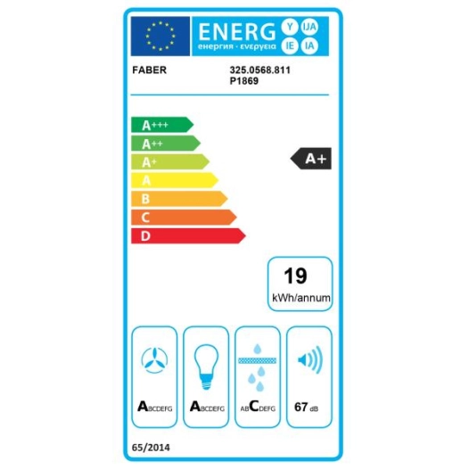 530 m3 - Cdes sensitives - 3 vitesses - Eclairage LED - L 90 cm - TSPG 900 - Box inox + verre noir - FABER