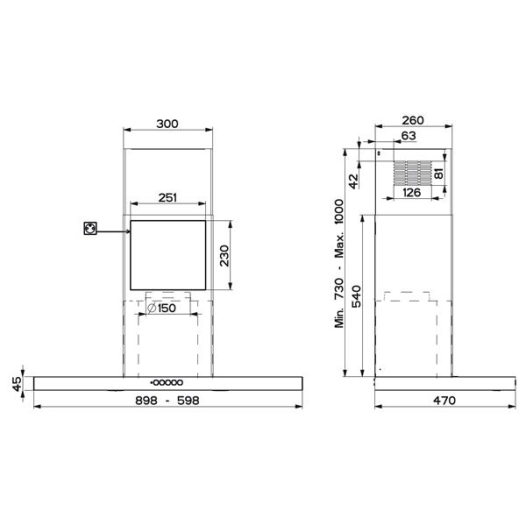 700 m3 - Cdes électroniques - Filtres métal - Moteur EVO - 90 cm - BALTIC 900 - Box - Inox - ROBLIN