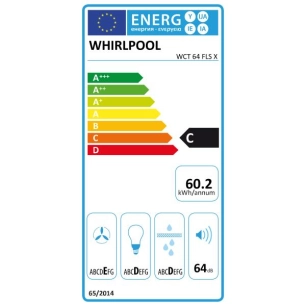 422 m3 - 3 vitesses - Commandes par curseur - Filtre métal+charbon - Ecl. LED - L 53,4 cm-Inox - WHIRLPOOL