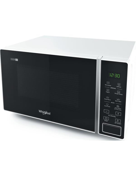 Micro-Ondes Posable Solo, COOK20, Blanc, 20L, Plateau 24,5cm, Electronique, 700W. Auto Defrost, Auto