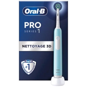 Brosse à dents Pro 1 bleue Cross Action - Timer 2 minutes - 1 brossette - BRAUN