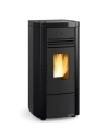 8 kW - Granulés - Trémie 15 kg - Porte fonte - RT2012 - Tlcde - Acier peint noir + top faïence - NORDICA EXTRAFLAME