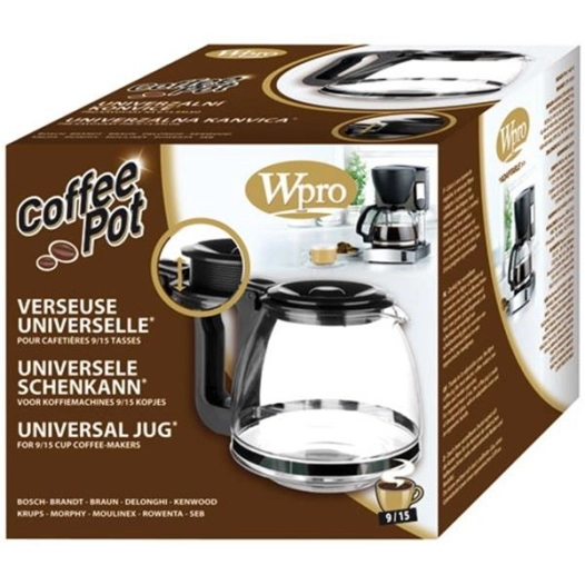 Verseuse Conique adaptable - Verre anti-choc - Couvercle vissable (pas de vis 1,2 cm) - WPRO