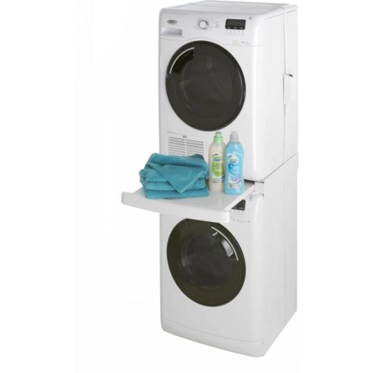 Kit de superposition universel pour lave-linge/sèche-linge avec tablette coulissante et sangle - WPRO