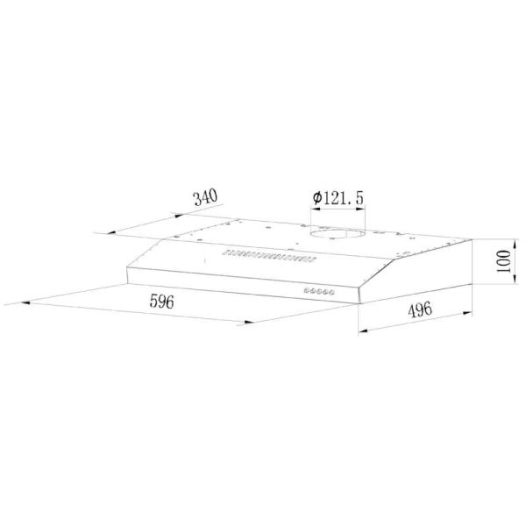 348 m3 - Cdes par touches -3 vitesses-Filtre métal + charbon-LED-Visière-L 60 cm-Blanc - ROSIERES