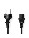 Câble d'alimentation 5.00 m avec prise de terre mâle IEC-320-C13 Droit Droit Plaqué nickel Rond PVC Noir - NEDIS