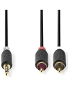 Câble audio stéréo - 3.5 mm Mâle - 2x RCA Male - Plaqué or - 10.00 m - NEDIS
