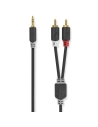 Câble audio stéréo - 3.5 mm Mâle - 2x RCA Male - Plaqué or - 5m - NEDIS